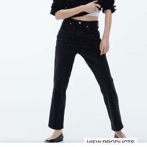 HM blacks jeans slim straight ankle length women